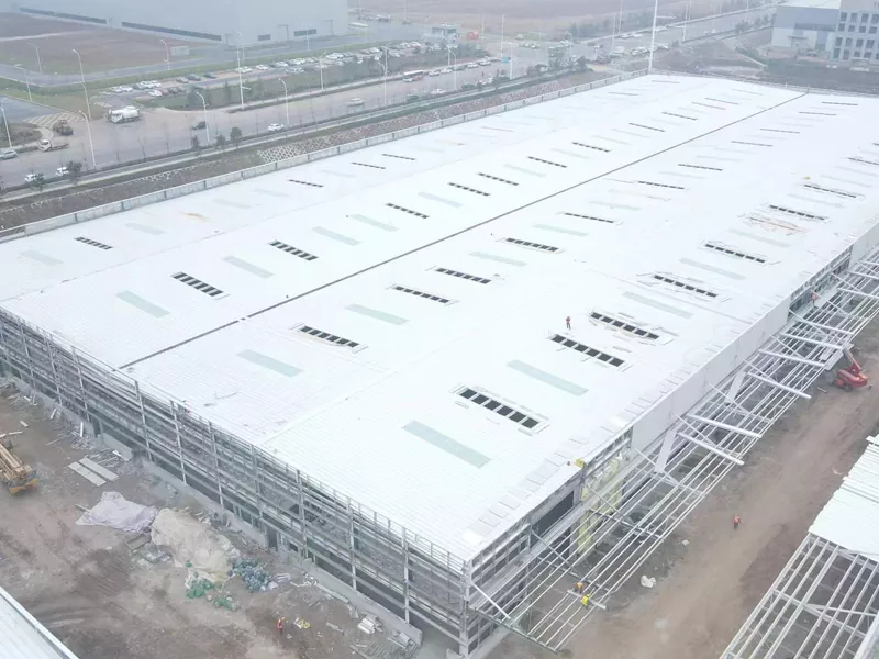 Grutte SPAN STEEL STRUKTUURE Bouw Sandwich Panel Wall